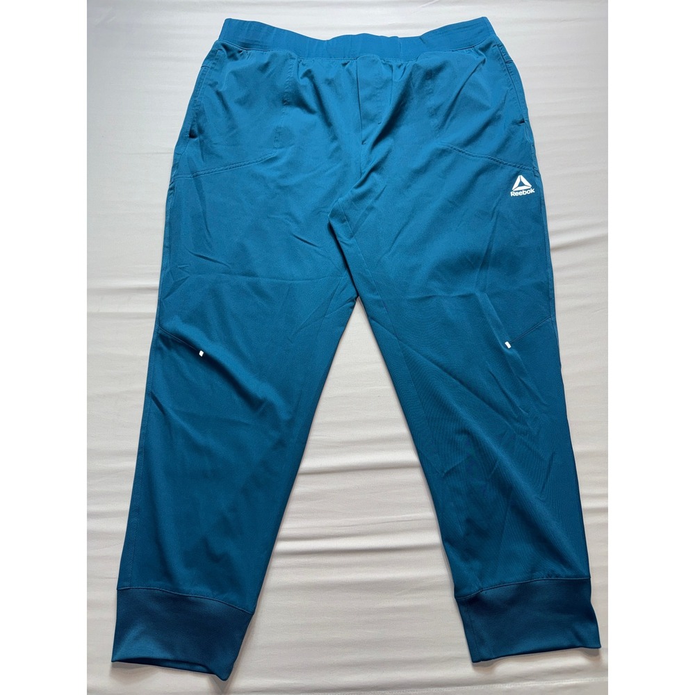 Reebok Mens‎ 3XL Teal Blue Athletic Jogger Pants Training Running REM233PA08